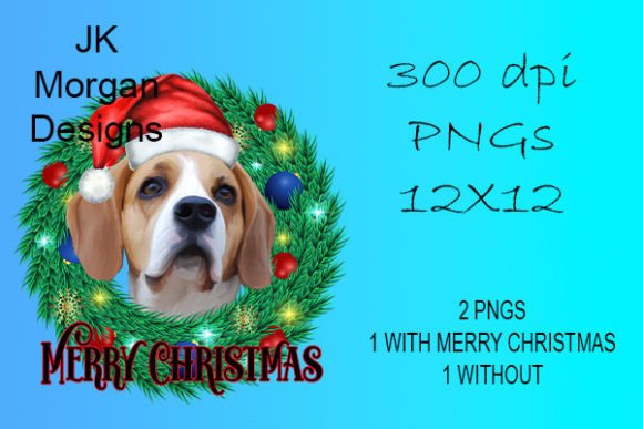 Beagle in Wreath: Festive Crafts Asset
