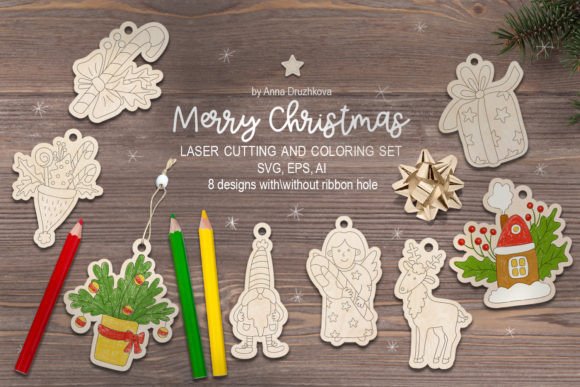 Christmas Coloring Kit Glowforge Laser: Winter Amp Magic