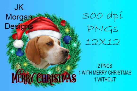 English Pointer Wearing Santa Hat: Crafts Branding