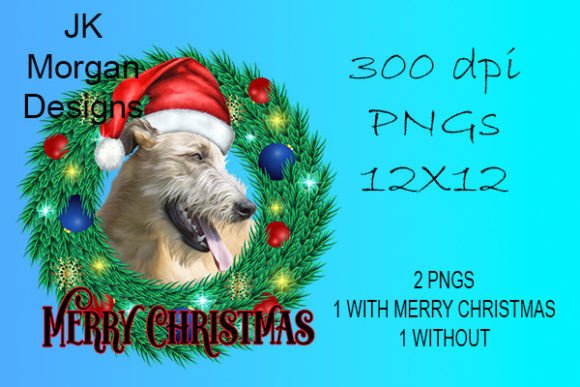 Irish Wolfhound Santa Hat Crafts