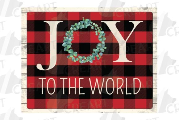 Oy to the World Plaid Eucalyptus Wreath Print Templates
