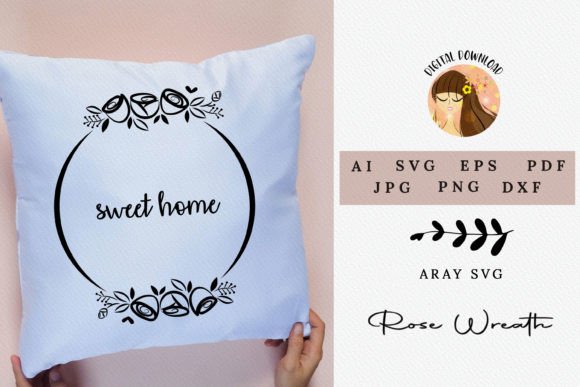 Rose Wreath SVG for Crafts & Monograms