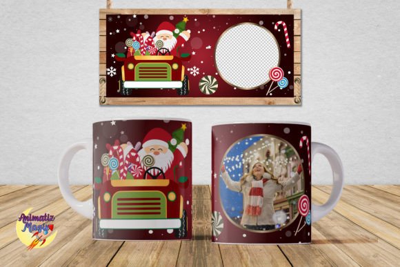 Santa Claus Mug Template PNG Sublimation Print Templates