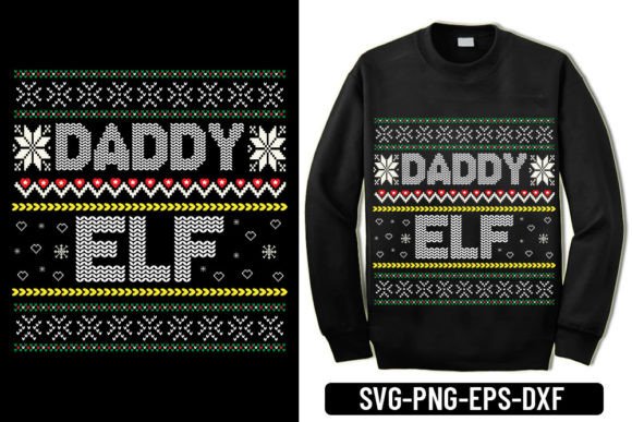 Ugly Sweater - Daddy Elf T-Shirt Designs Review