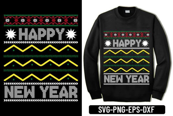 Ugly Sweater - Happy New Year T-Shirt Designs Review