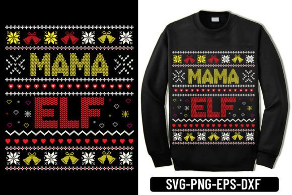 Ugly Sweater - Mama Elf T-Shirt Designs Review