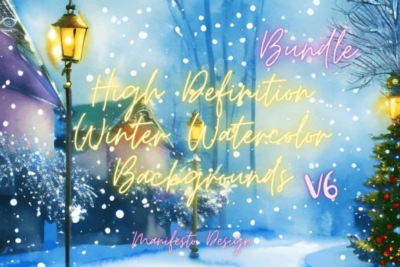Winter Watercolor Background V6 for Crafts